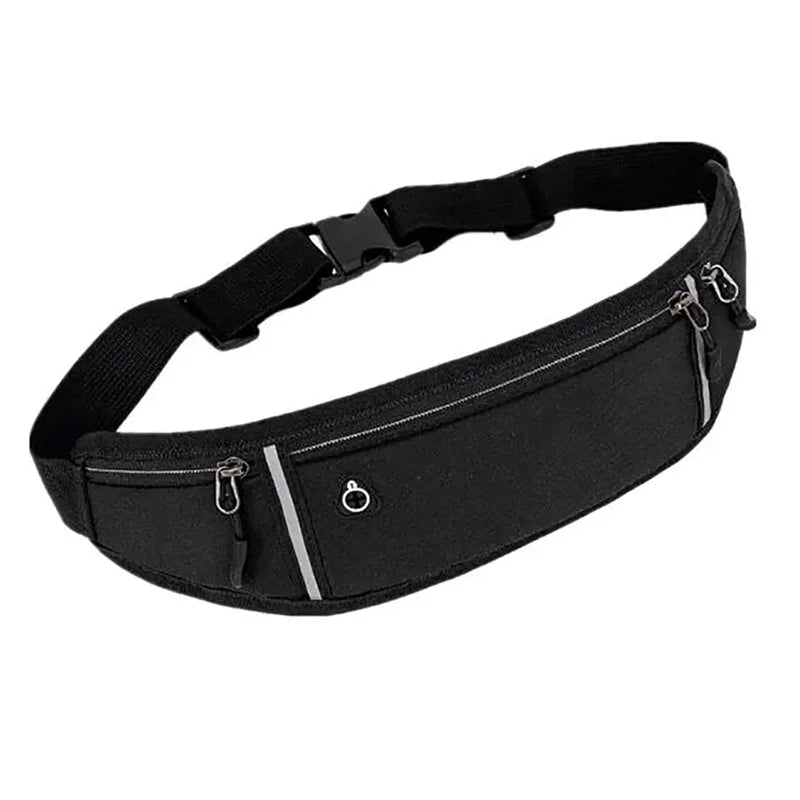 Waterproof Lightweight Reflective Strip Waist Fanny Pack Gym Sports Running Waist Bag Adjustable Elastic Straps