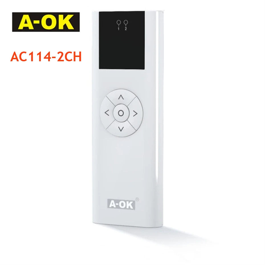 A-OK AC114 01/02/06/16 Channel Handheld Wireless Emitter for A OK RF433 Curtian Motor/Tubular Motor Remote Controller for Home