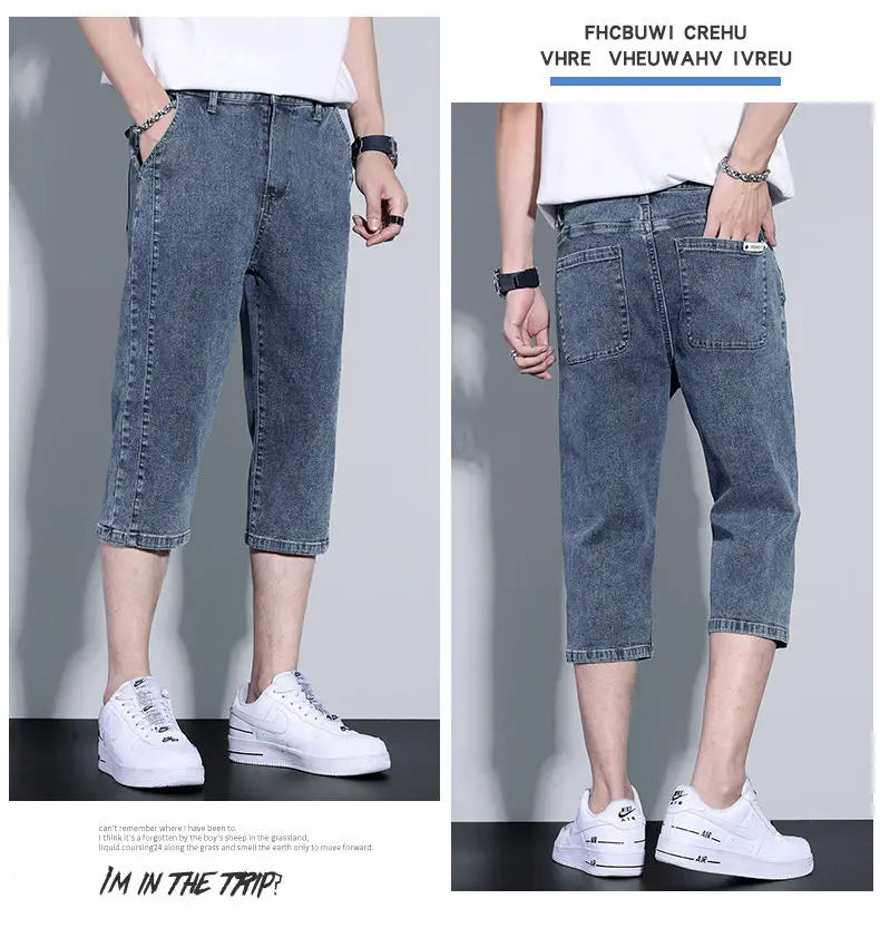 Seven Denim Shorts Men'S Summer Thin Loose Casual Straight Pants Fashion Men'S Travel Office Versatile 7 Jeans Jeans A3398