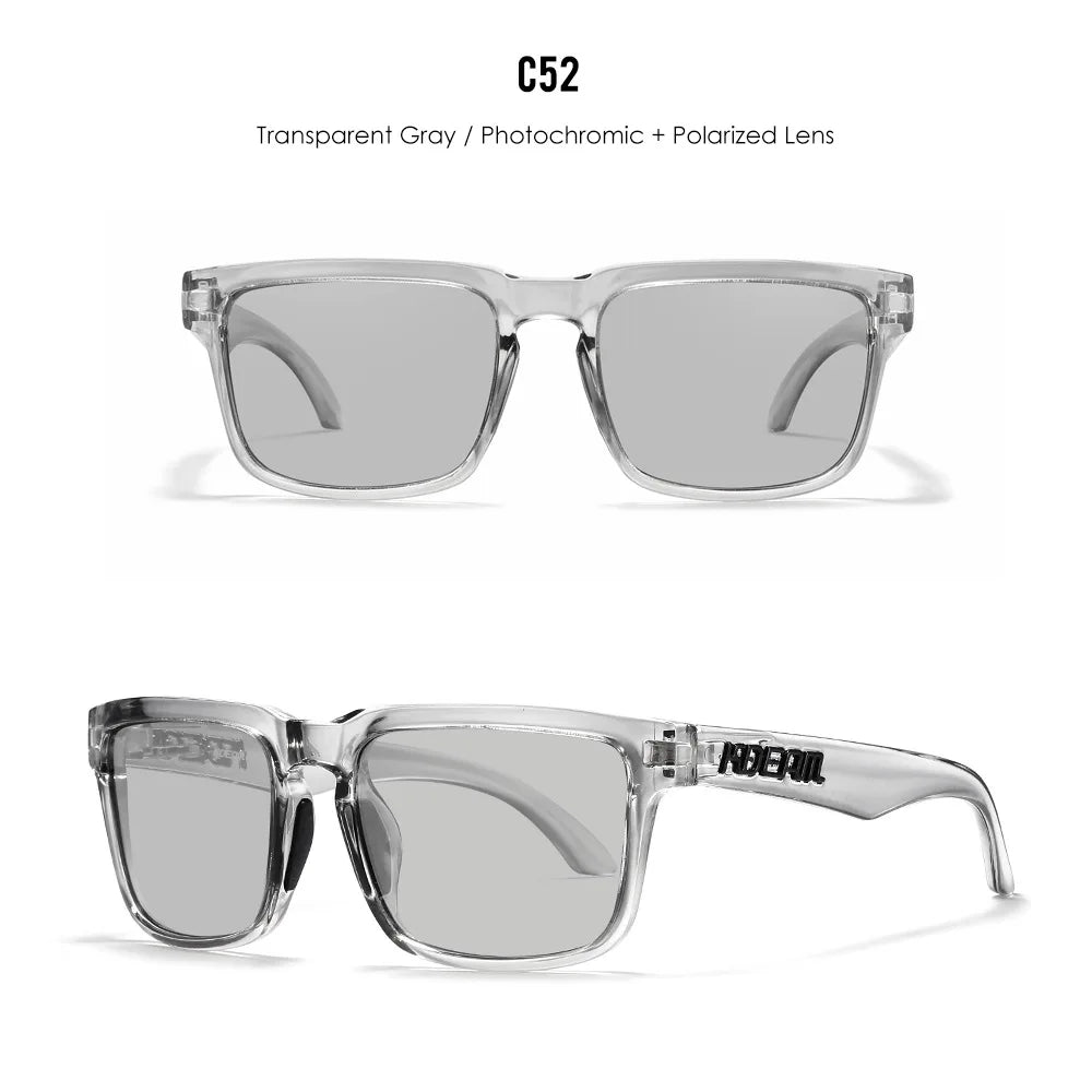 Kdeam 2024 High Quality Polarized Sunglasses for Men Transparent Gray Frame Fashion Unisex Outdoor Luxury Eyeglasses For Couple