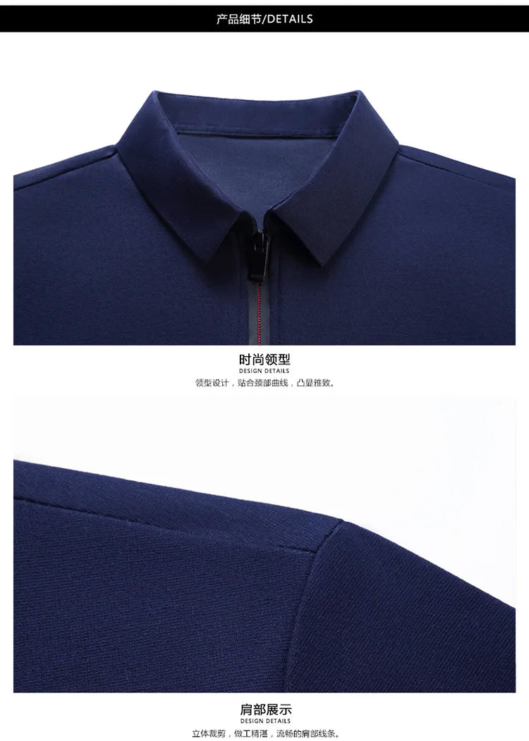 2023 Summer Men's Ice Silk Cool Polo Short Sleeve T-shirt Large Thin T-shirt Short Sleeve Polo Shirt Business Casual Shirt