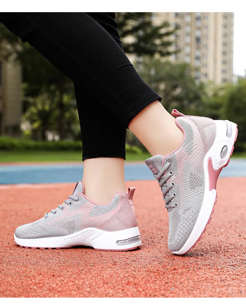 Running shoes Women 2024 spring new large size casual breathable lace-up air cushion sports shoes sneakers