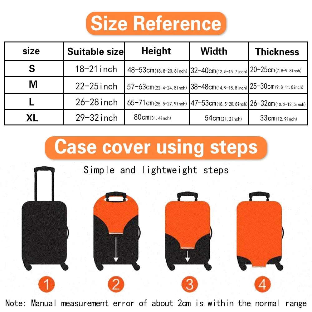 Travel Luggage Cover Traveling Accessories Dust Proof Scratch Resistant Reusable Elasticity Cover White Picture Printing Series