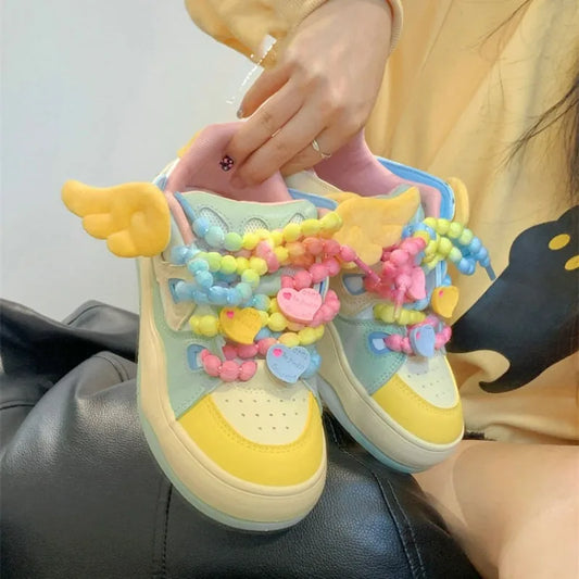 Kawaii Shoes Women Platform Sneakers Cute Tennis Female Korean Fashion Flats School Vulcanize Footwear Spring Summer