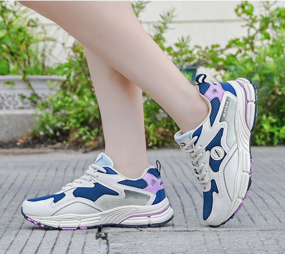 BONA 2022 New Designers Running Shoes Lightweight Breathable Sneakers Women Jogging Walking Athletic Training Footwear Feminimo