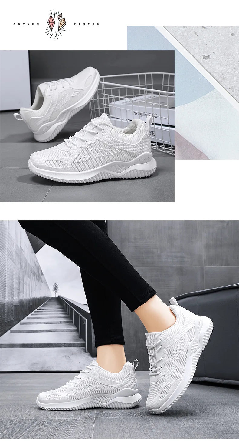 Shoes women 2024 spring and autumn new fashion casual breathable running shoes soft sole women sports shoes