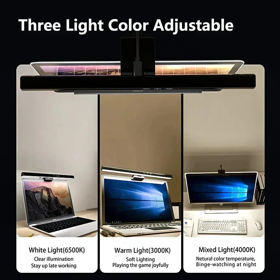 33cm 50cm Hanging Desk Lamp Computer Screen Light USB Plug in Monitor LED Bar Light Dimmable 3 Colors Office Study Reading Lamp