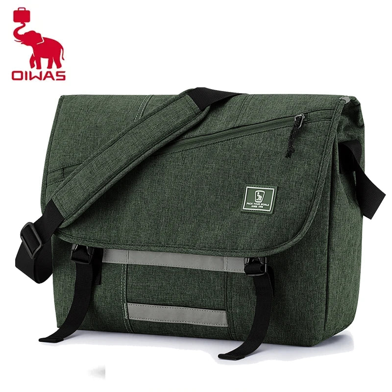 OIWAS Men Shoulder Bag Fashion Travel Sling Messenger Bag Men's Canvas Briefcase 15 Inch Laptop Male Crossbody Pack For Teenages