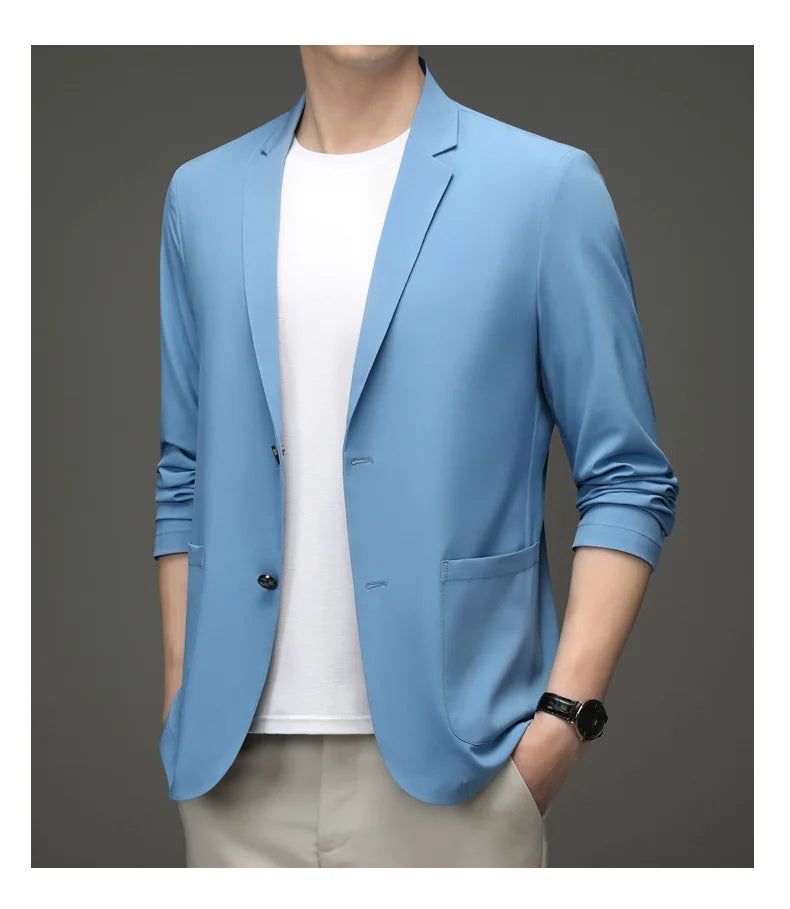 Chic & Sleek: Summer Slim-Fit Casual Suit Jacket for Fashion-Forward Style - Thin for Summer,UV Protection，Business Leisure