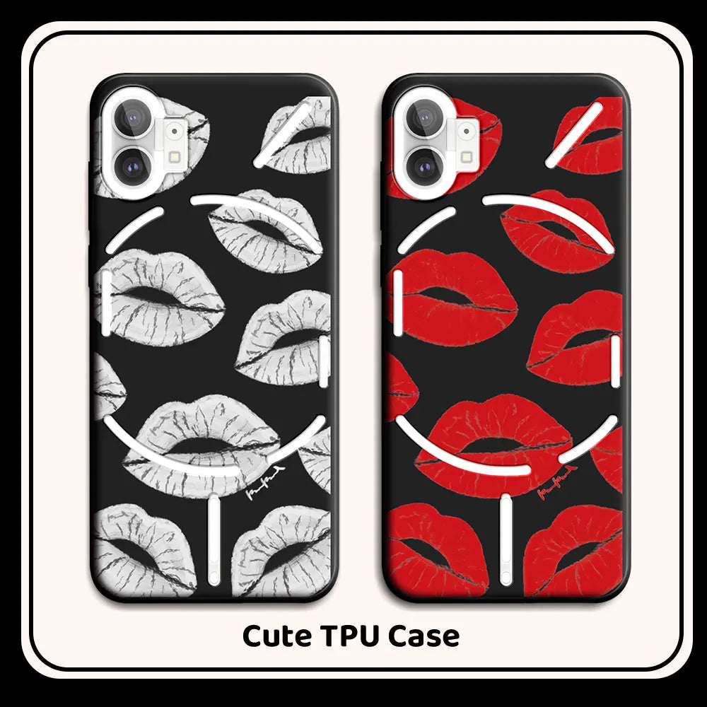 For Nothing Phone 2 1 2A Case For Phone1 One (1) Phone2 Phone 2a Black Phone Cases Graffiti Love Heart Astronaut Silicone Cover