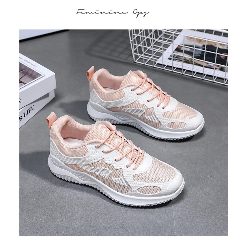 Shoes women 2024 spring and autumn new fashion casual breathable running shoes soft sole women sports shoes