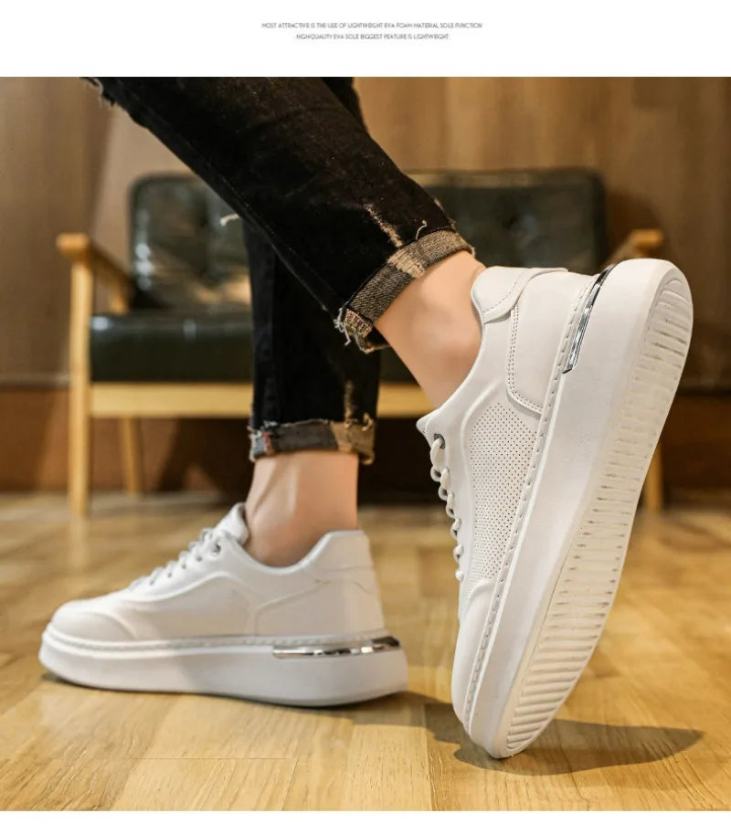 Casual Shoes For Men 2024 New Fashion Platform Sneakers Non-slip Comfortable Men's Shoe Male White Chunky Sports Running Shoes