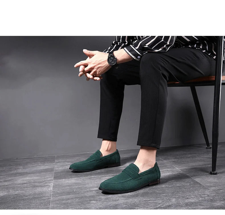 2023 Shose Men Casual Shoes Breathable Comfortable Flat Korean Fashion Lazy Frosted Leather Masculino Adulto Fashion Flat