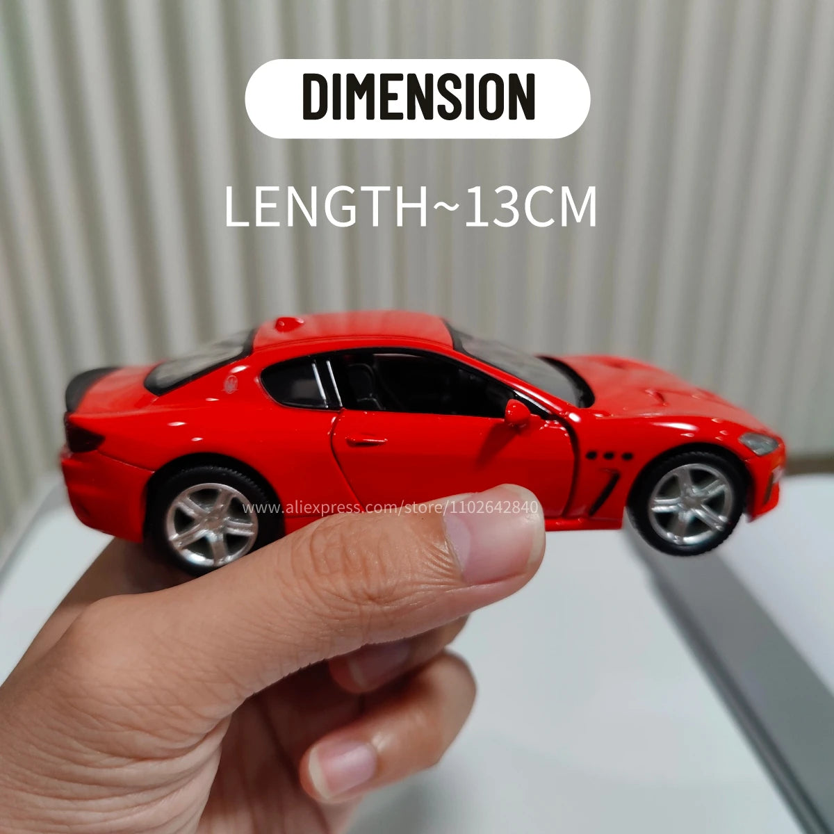 Scale 1/36 Maserati Gran Turismo MC Car Model Replica Diecast Mini Vehicle Collection Home Interior Decor Xmas Gift Kid Boy Toy