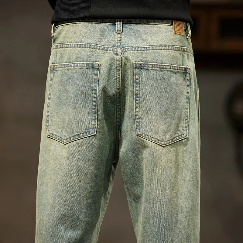 KSTUN Jeans Men Loose Fit Blue Baggy Jeans Fashion Spring And Autumn Wide Leg Pants Denim Trousers Men's Clothing Harem Pants