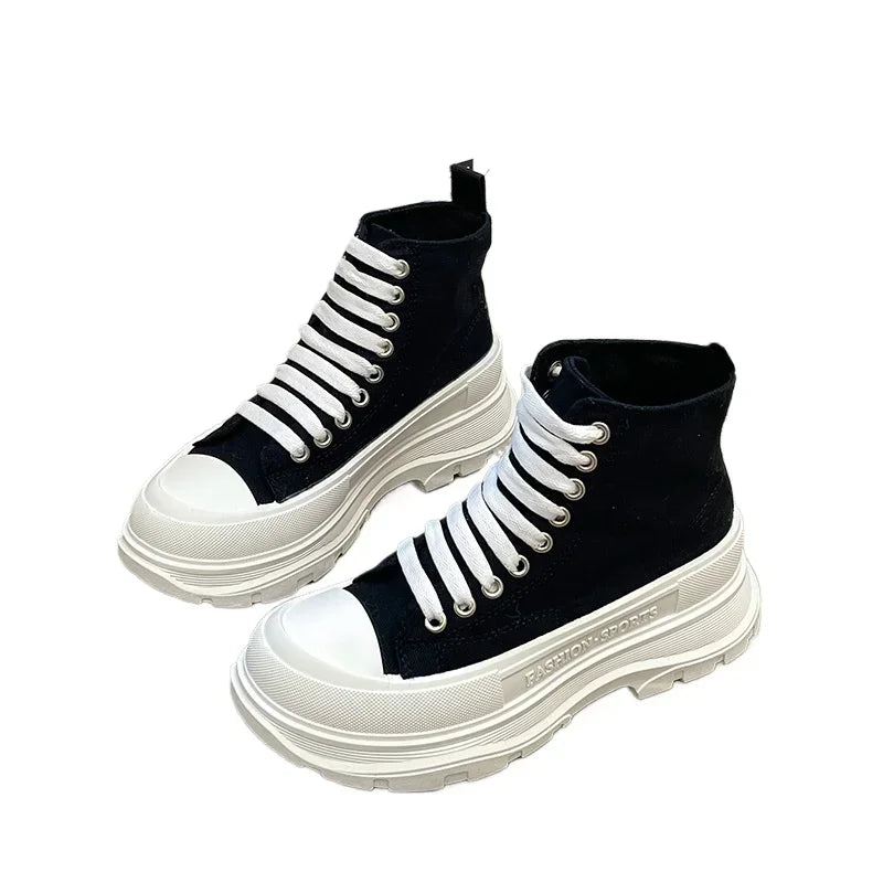 Hip Hop Platform Women's Shoes Models 2024 High Top Shoes Big Size Long Boots Sneakers Sports Athlete High-tech Shoses