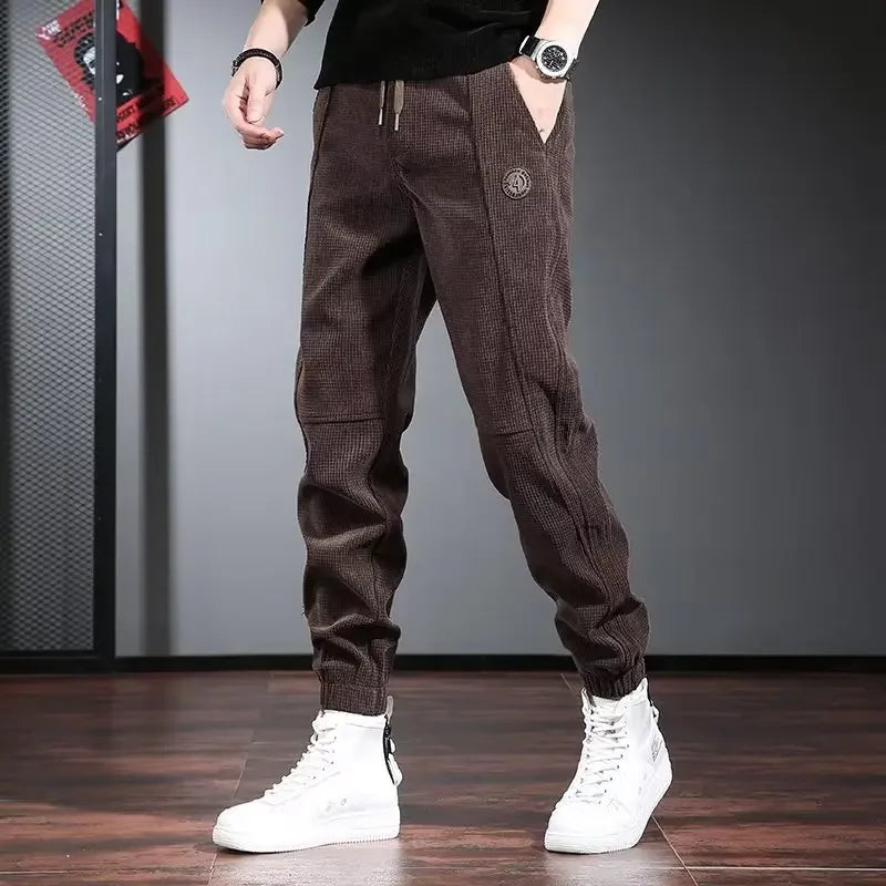 Casual Men's Trendy Loose-fit Maillard Jeans 2023 Autumn Winter New Style Versatile Youthful Streetwear Pants