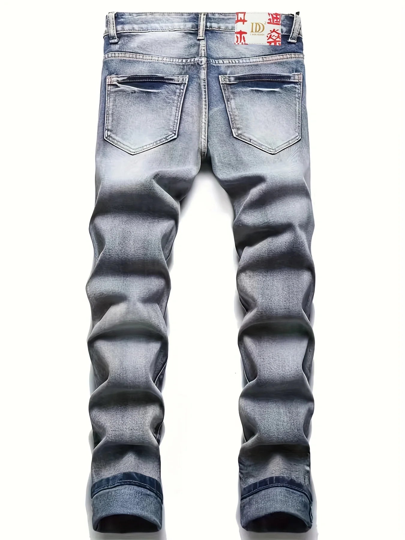 Trendy Mens Bear Graphic Jeans - Stretchy Comfort with Vibrant Graffiti Print - New Fashion Forward Design