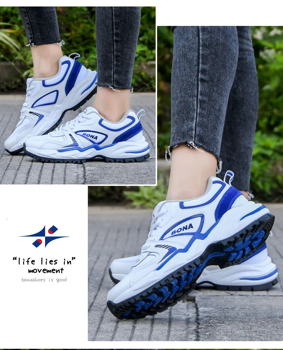 BONA 2023 New Designers Outdoor Sports Shoes Running Shoes Women Fashion Sneakers Comfortable Athletic Training Footwear Ladies