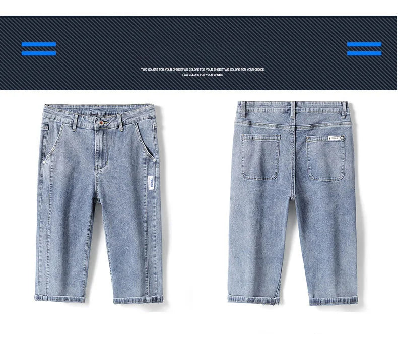 Seven Denim Shorts Men'S Summer Thin Loose Casual Straight Pants Fashion Men'S Travel Office Versatile 7 Jeans Jeans A3398