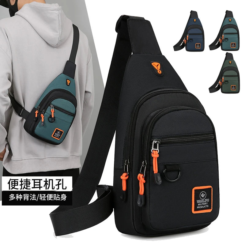 Fashion Men's Chest Bag Handbag Lightweight Oxford Fabric Crossbody Shoulder Bag Stylish Casual Men's Waist Packs Male Chest Bag