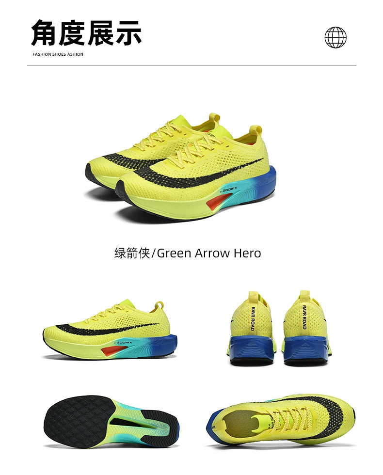 Carbon Plate Air Cushion Men Marathon Sports Running Shoes Breathable Lightweight Women's Comfortable Athletic Nonskid Sneakers