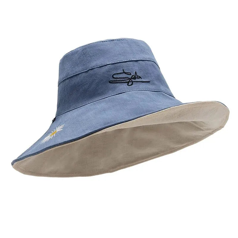 Summer 2024 New Sunshade And Sunscreen Bucket Hat Korean Version Large Brim Outdoor Fashion Neck Hat