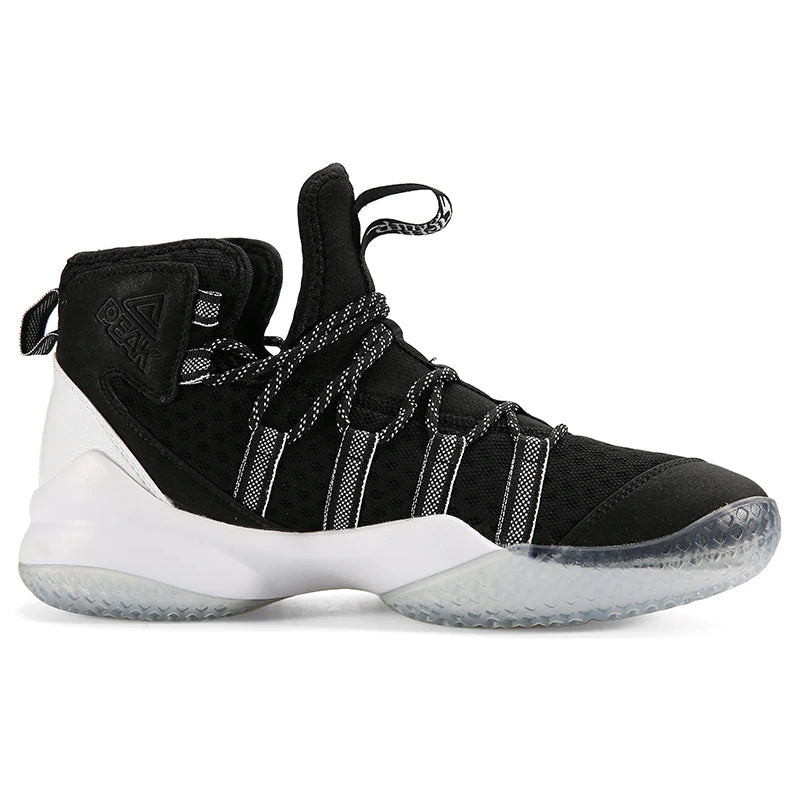 PEAK Men's Basketball Shoes Court Anti-slip Rebound Basketball Sneakers Light Sports Shoes Breathable Lace-up High Top Gym Boots