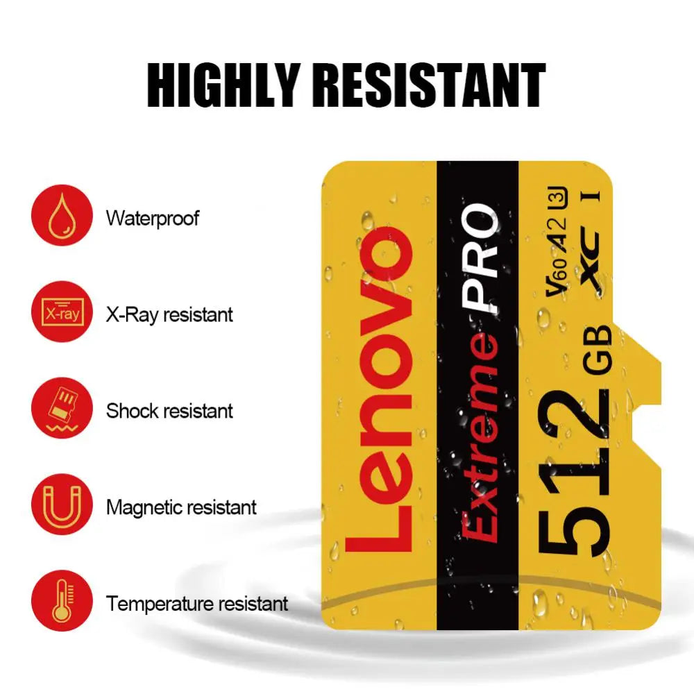 Lenovo 2TB Micro TF SD Card 1TB 512GB 256GB 128GB 64GB High Speed UHS-1 Flash Memory Card V30 U3 Flash Card For Nintendo Switch