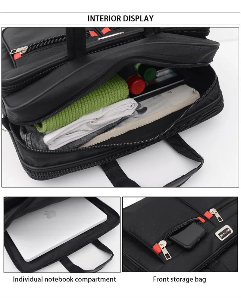 Fashion Large Capacity Men's Briefcase Multifunction Laptop Bag Office Male Shoulder Messenger Bag Business Handbag