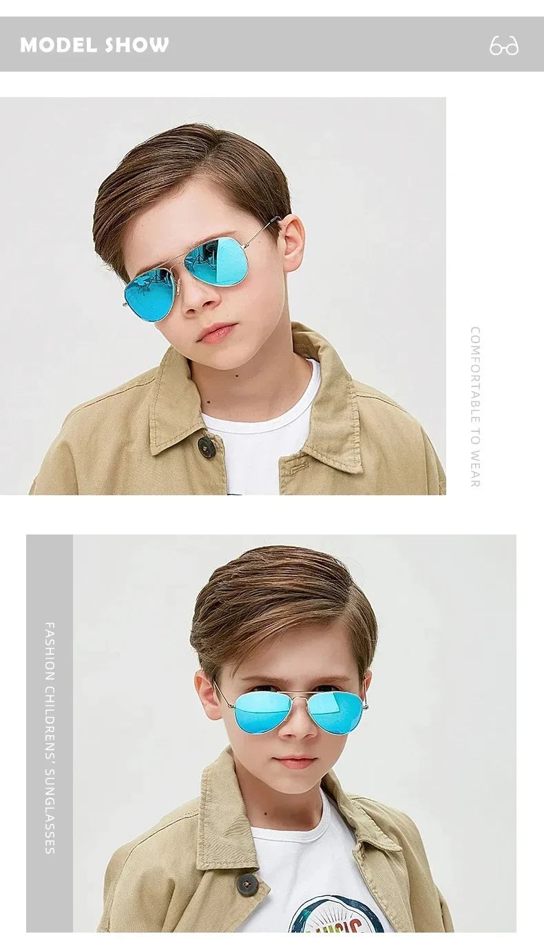 Classic Kids Polarized Sunglasses Fashion Children Pilot Sun Glasses Metal Frame Girls Outdoors Goggle Glasses UV400