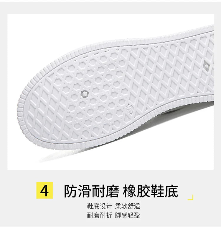 Thick sole white shoes Trendy flat shoes for women Comfortable, breathable vulcanized  2024 new sneakers  woman designer shoes