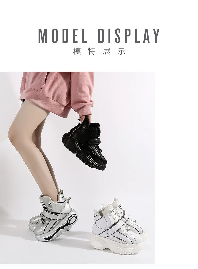 Sneakers Women Heel Platform  New 2023 Pumps Sneakers Female Heels Wedges Chunky Shoes for Women Luxury High Quality Women Shoes