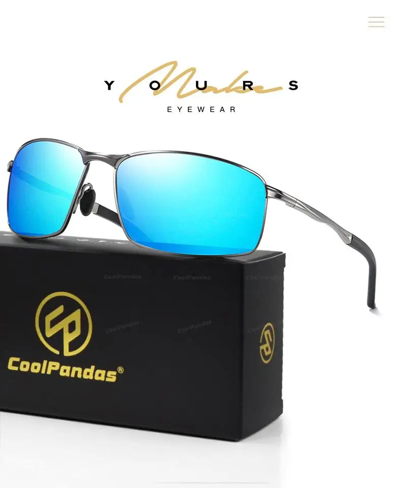 CoolPandas NEW Polarized Men Alloy Sunglasses Blue Mirror Lens Male Sun Glasses Photochromic Eyewear Goggle UV400 Gafas De Sol