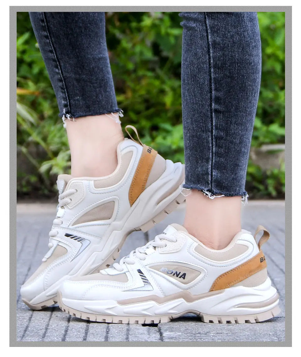 BONA 2023 New Designers Outdoor Sports Shoes Running Shoes Women Fashion Sneakers Comfortable Athletic Training Footwear Ladies