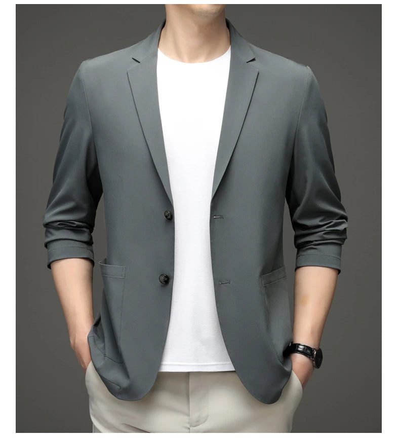 Chic & Sleek: Summer Slim-Fit Casual Suit Jacket for Fashion-Forward Style - Thin for Summer,UV Protection，Business Leisure