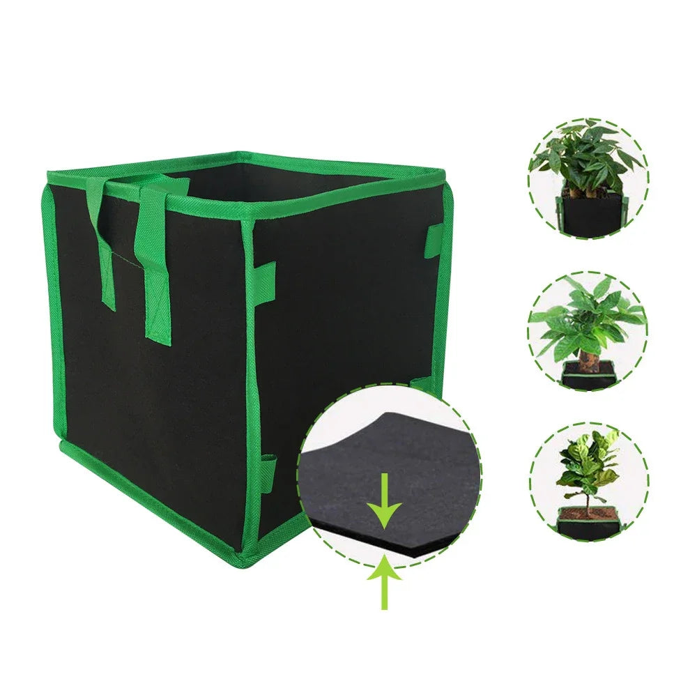 Square Potato Grow Bag Nursery Tomato Plant DIY Potato Planting Bucket Felt Grow Flower Fabric Grow Pot Non-woven Seedling Bag