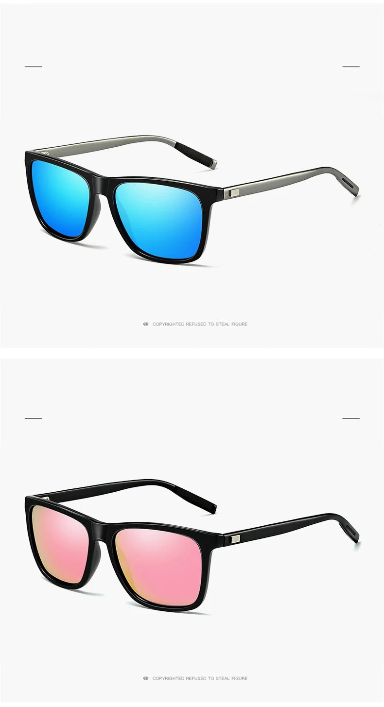 Square Men or Women Polarized Sunglasses Brand Designer HD lens Good Quality Fashion Sun Glasses For Driving night vision