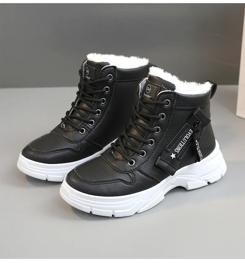 2023 New Winter Thick-soled Women Sneakers Warm Plus Velvet Cotton Shoes Large Size 42 Height-increasing Platform Women's Shoes