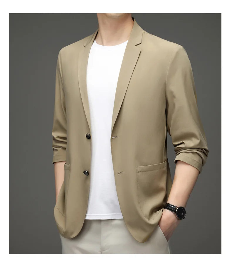 Chic & Sleek: Summer Slim-Fit Casual Suit Jacket for Fashion-Forward Style - Thin for Summer,UV Protection，Business Leisure