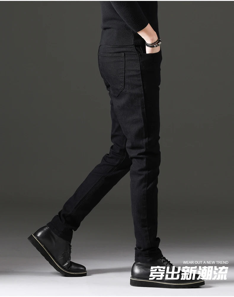 2024 spring New style Men's Skinny Jeans Fashion Casual Elastic Cotton Slim fit Denim Pants high quality Comfortable jeans men