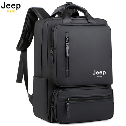 JEEP BULUO Trend Casual High Capacity Feature Backpack Computer New Men's Bag 15 inches Laptop Travel Nylon Bags For Man