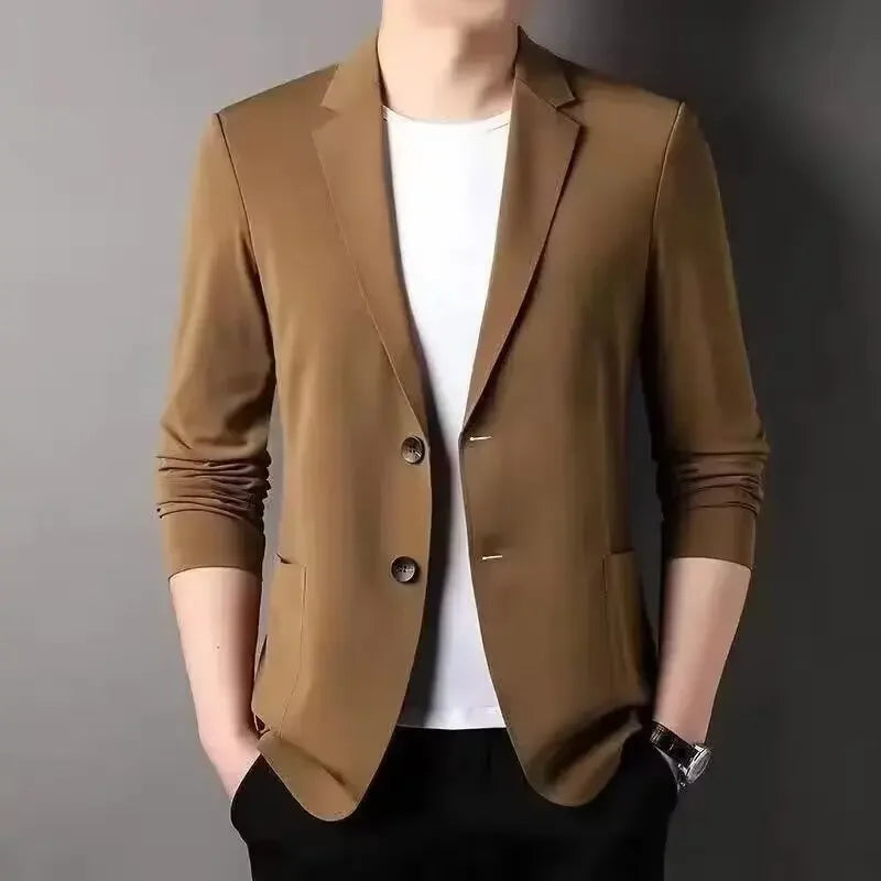 2024 Summer Thin Sunscreen Western-style Suit Men's Top Ice Silk Spring Summer Casual Small Suit Single Western Jacket