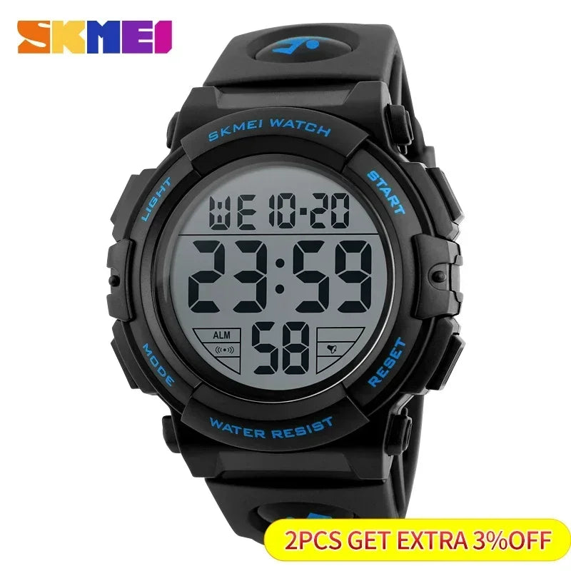 SKMEI 1258 Men Multifunction Watches Military 5Bar Waterproof Digital Watch Relogio Masculino Fashion Outdoor Sport Watch