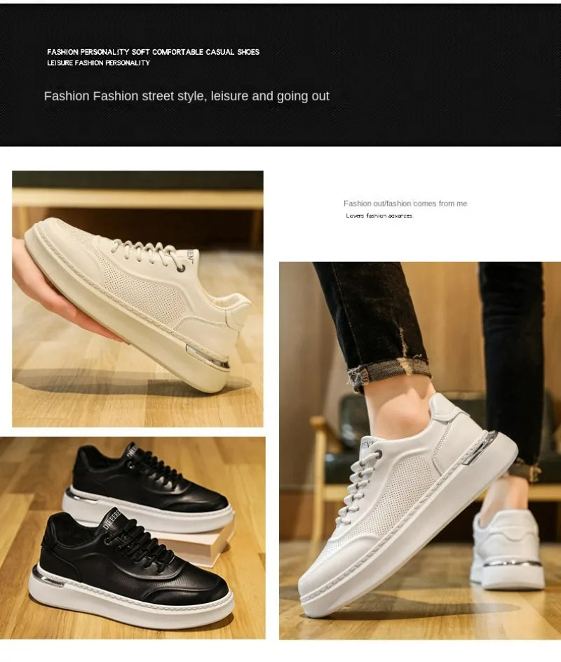 Casual Shoes For Men 2024 New Fashion Platform Sneakers Non-slip Comfortable Men's Shoe Male White Chunky Sports Running Shoes