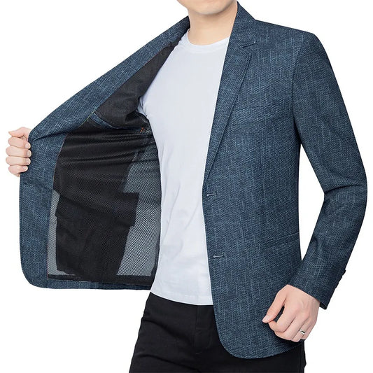 New Summer Man Breathable Quick Drying Blazers Jackets Suits Coats Formal Wear Business Casual Blazers Jackets Men's Clothing 4X