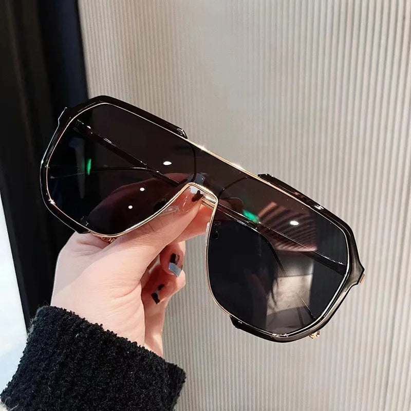 Oversized Sunglasses Women Unique Fashion Sunglasses for Trending Female Eyewear Gradient Sun Glasses Clear Lens Eyeglasses Gafa