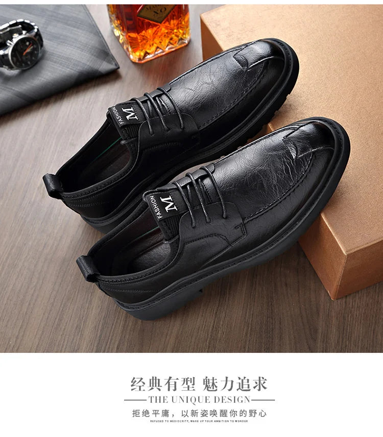 Autumn New Business Men's Casual Shoes Walking Male GENUINE LEATHER Fashionable shose Men Lace Up Breathable 2022 Summer