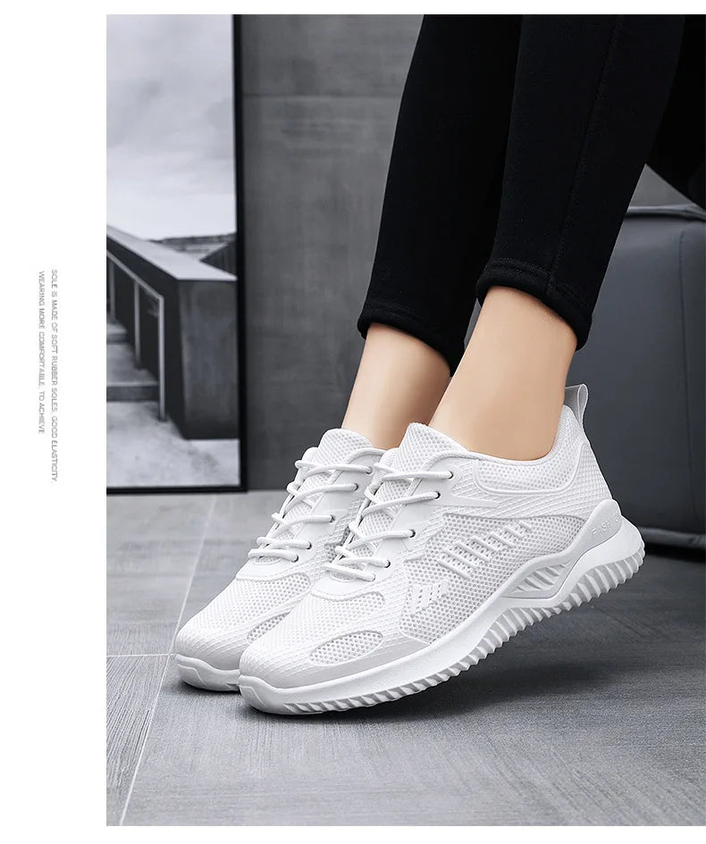 Shoes women 2024 spring and autumn new fashion casual breathable running shoes soft sole women sports shoes