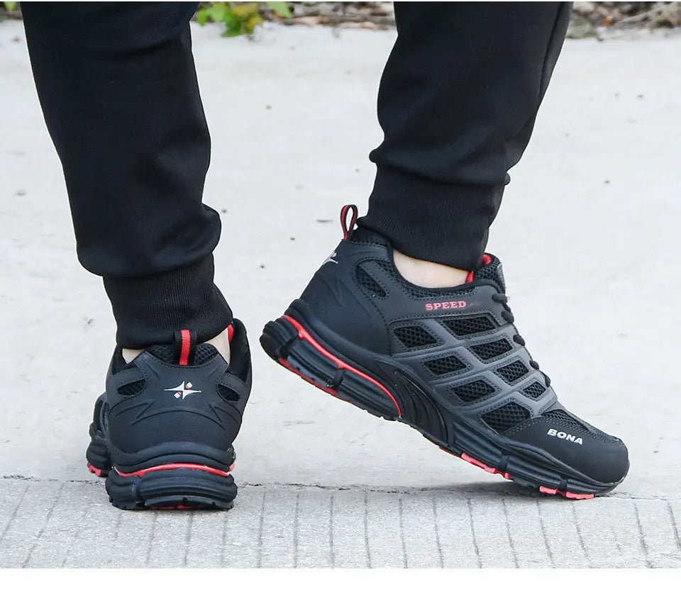 BONA 2023 New Most Popular Style Men Running Shoes Outdoor Walking Sneakers Comfortable Athletic Shoes Breathable mesh Men For S